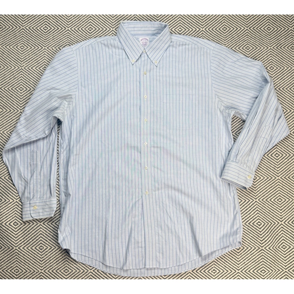 Brooks Brothers Classis Men's Button Down Striped Dress Shirt Size 17-35